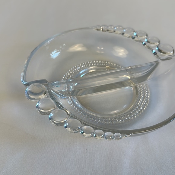 Duncan & Miller Glass Divided Dish in Teardrop Pattern - Picture 8 of 15